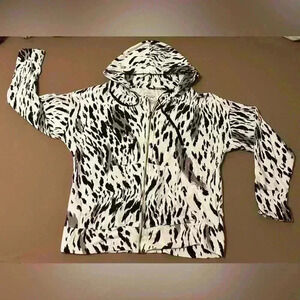 Seed to Style Women’s Organic Cotton Full Zip Hoodie Safari Animal Print Size M